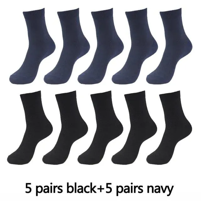 10 Pair, 5 Colour Bamboo Fiber Mens and Womens Bamboo Fibre Socks BULK