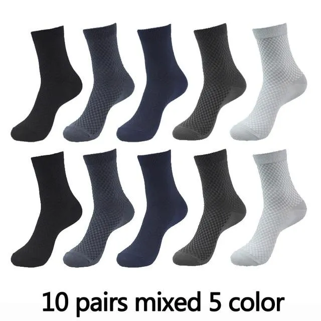10 Pair, 5 Colour Bamboo Fiber Mens and Womens Bamboo Fibre Socks BULK