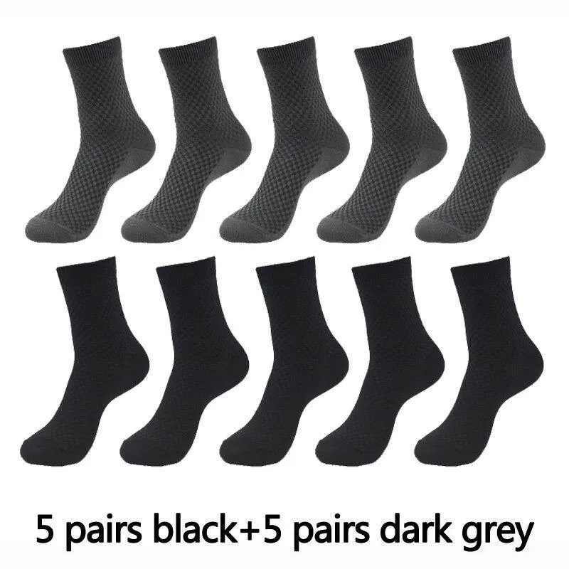 10 Pair, 5 Colour Bamboo Fiber Mens and Womens Bamboo Fibre Socks BULK
