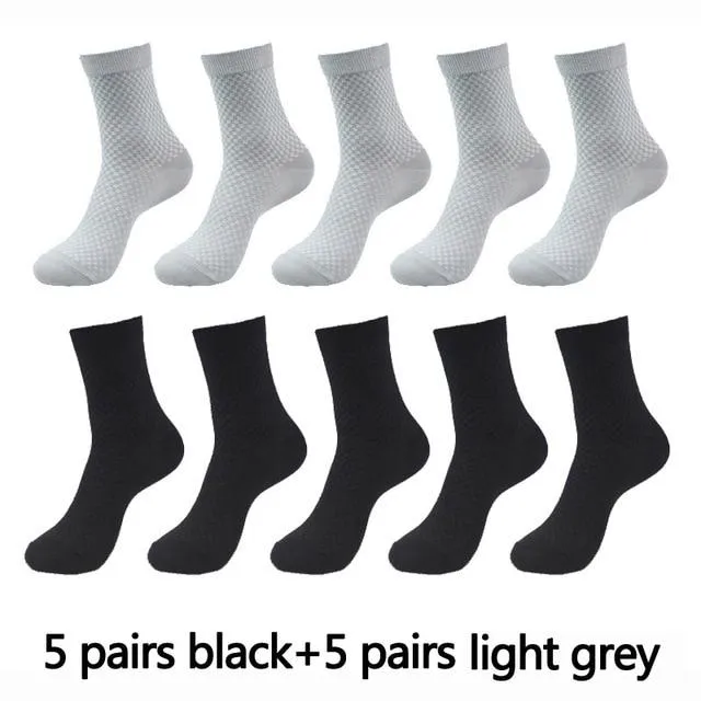 10 Pair, 5 Colour Bamboo Fiber Mens and Womens Bamboo Fibre Socks BULK