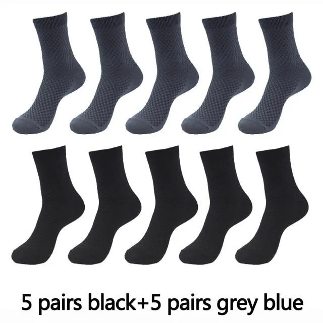 10 Pair, 5 Colour Bamboo Fiber Mens and Womens Bamboo Fibre Socks BULK