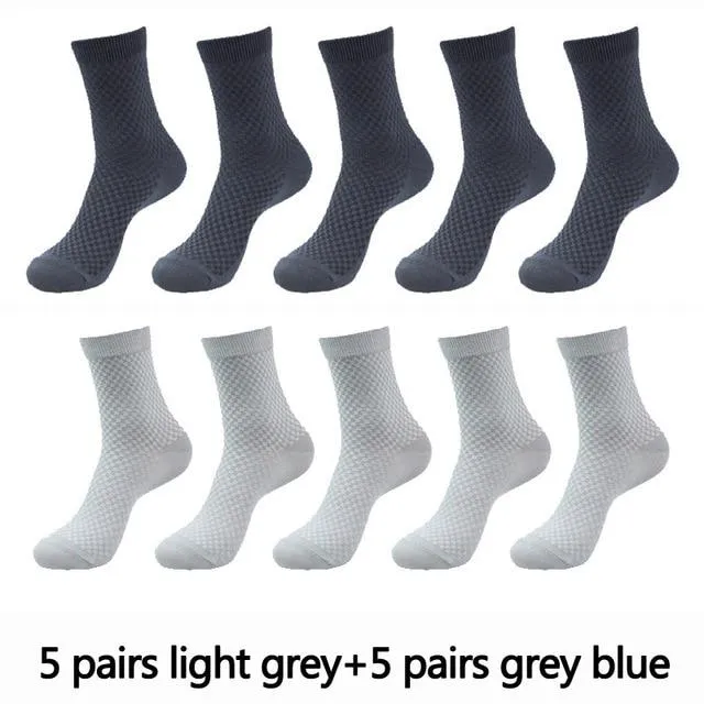 10 Pair, 5 Colour Bamboo Fiber Mens and Womens Bamboo Fibre Socks BULK
