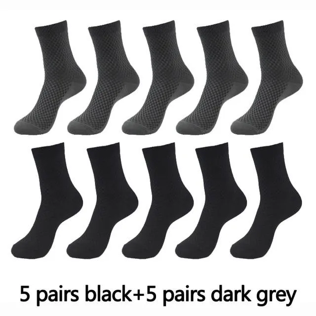 10 Pair, 5 Colour Bamboo Fiber Mens and Womens Bamboo Fibre Socks BULK