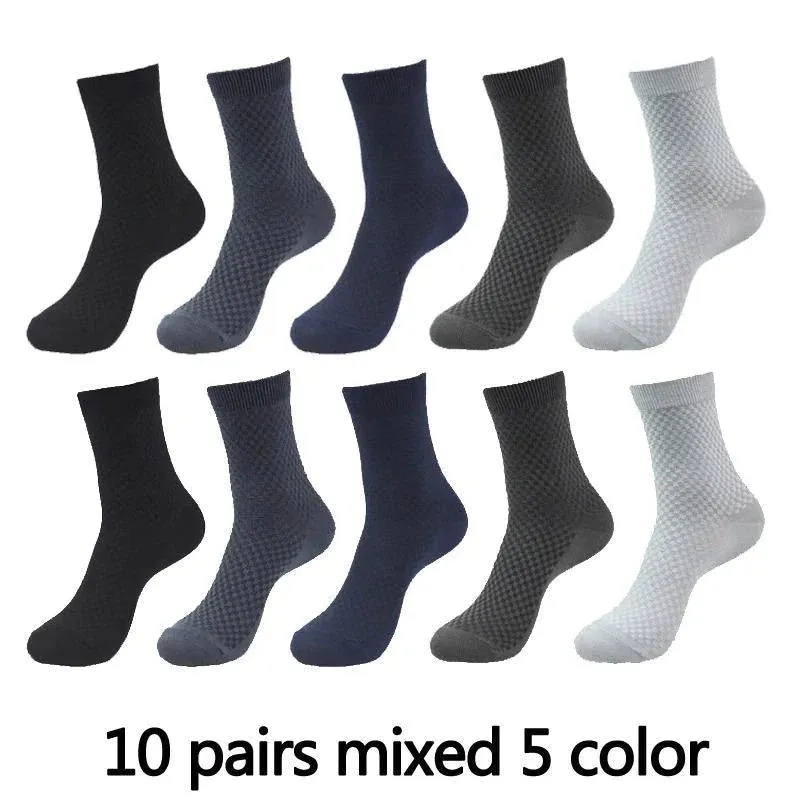 10 Pair, 5 Colour Bamboo Fiber Mens and Womens Bamboo Fibre Socks BULK