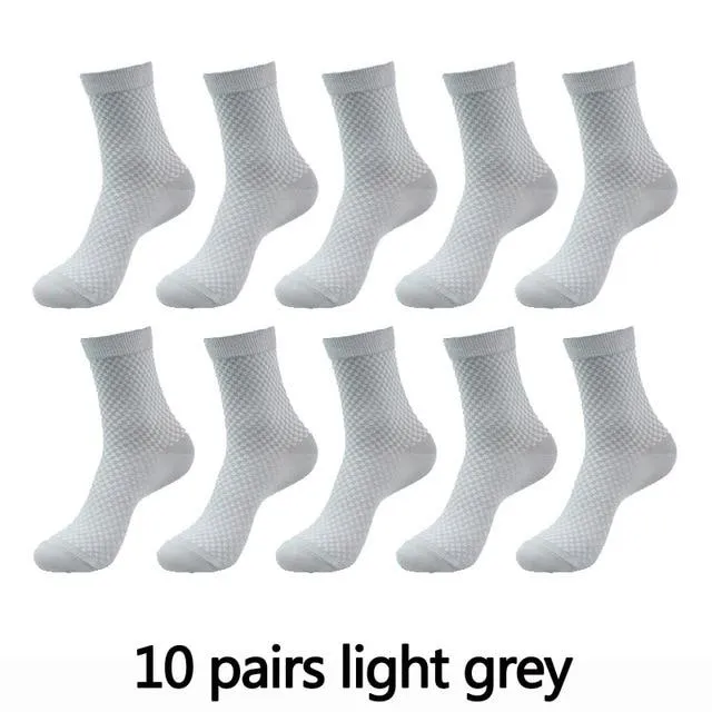 10 Pair, 5 Colour Bamboo Fiber Mens and Womens Bamboo Fibre Socks BULK