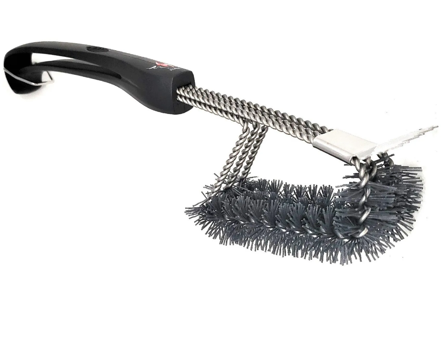 Safe/Clean Ceramic Nylon Grill Brush with Scraper - Metal Bristle Free