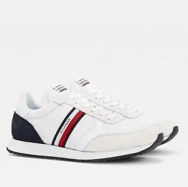 Scarpe Uomo TOMMY HILFIGER Sneakers Running linea Mix Stripes in Tessuto Bianco